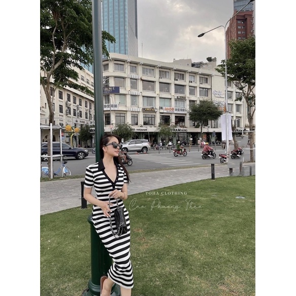 Đầm Sọc cổ trụ body