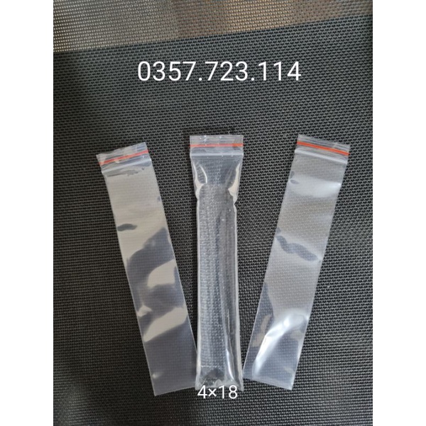 100c túi zip chỉ đỏ đựng kem túi ,sữa chua siêu tiện 4×18