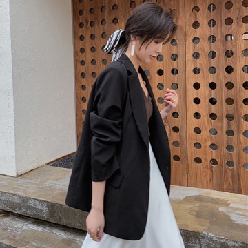 Áo Khoác Blazer Màu Đen Thiết Kế Đơn Giản Thời Trang Mùa Thu Cho Nữ