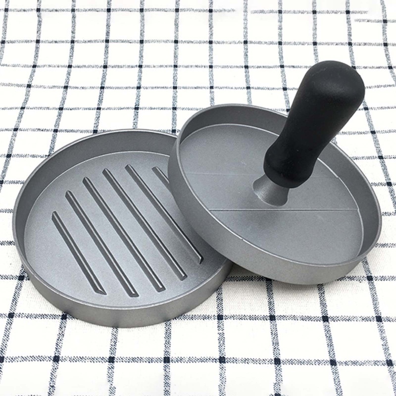Khuôn Ép Thịt Làm Hamburger Hình Tròn Bằng Kim Loại Cao Cấp