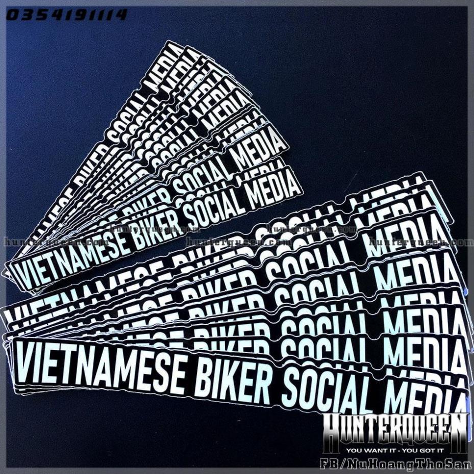 Tem Vietnamese Biker Social Media. Decal cao cấp chống nước, không bay màu HOT