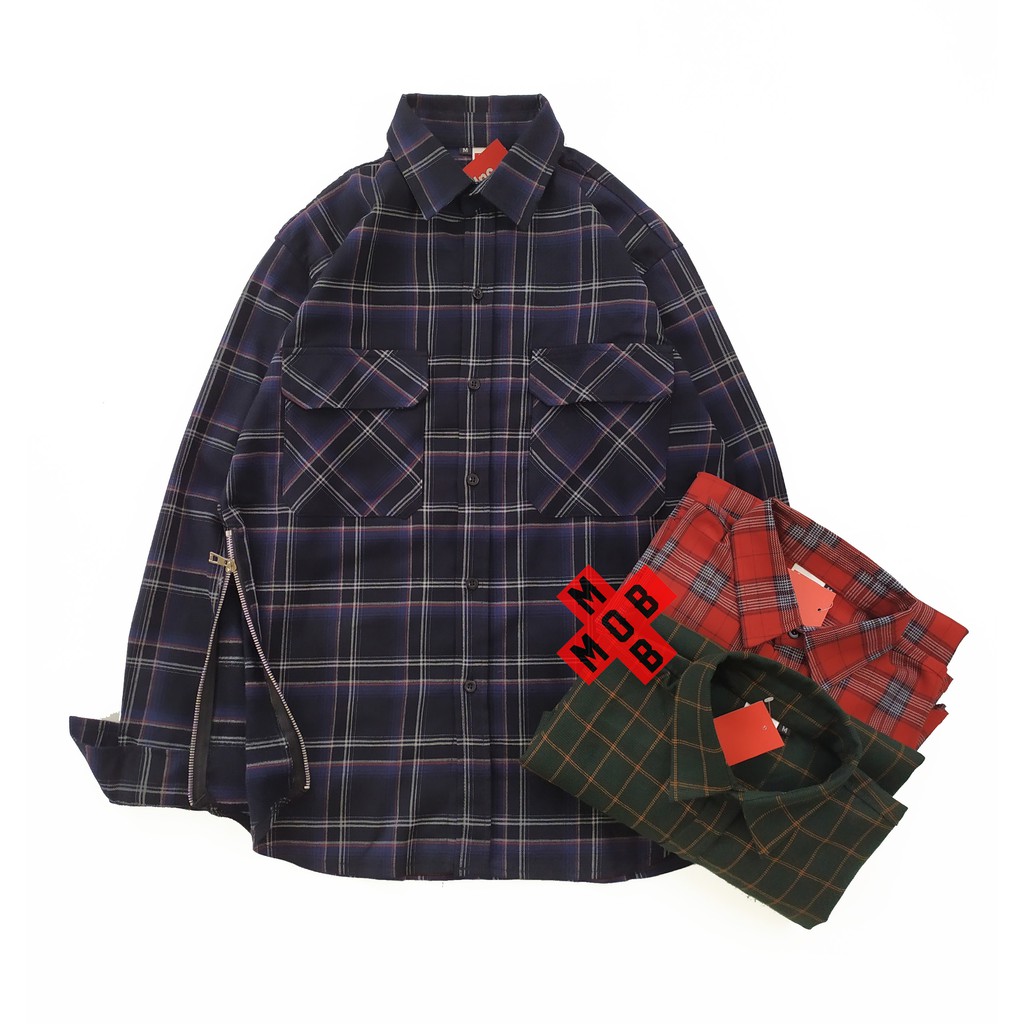 Áo sơ mi Flannel nam mix zip | BigBuy360 - bigbuy360.vn