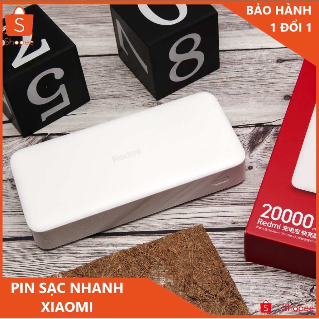 Pin sạc dự phòng Xiaomi Redmi 20000MAH - Hàng Chính Hãng - Cổng sạc nhanh