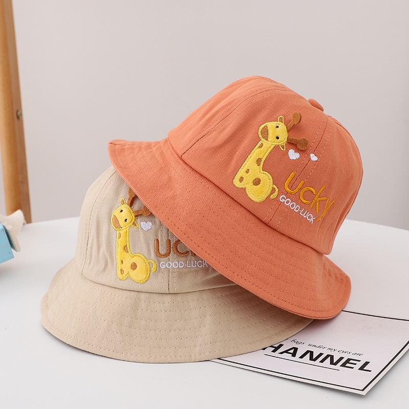 Mũ vành tròn cho bé chất vải xịn họa tiết hình hươu dễ thương cho bé trai bé gái  1 đến 3,5 tuổi
