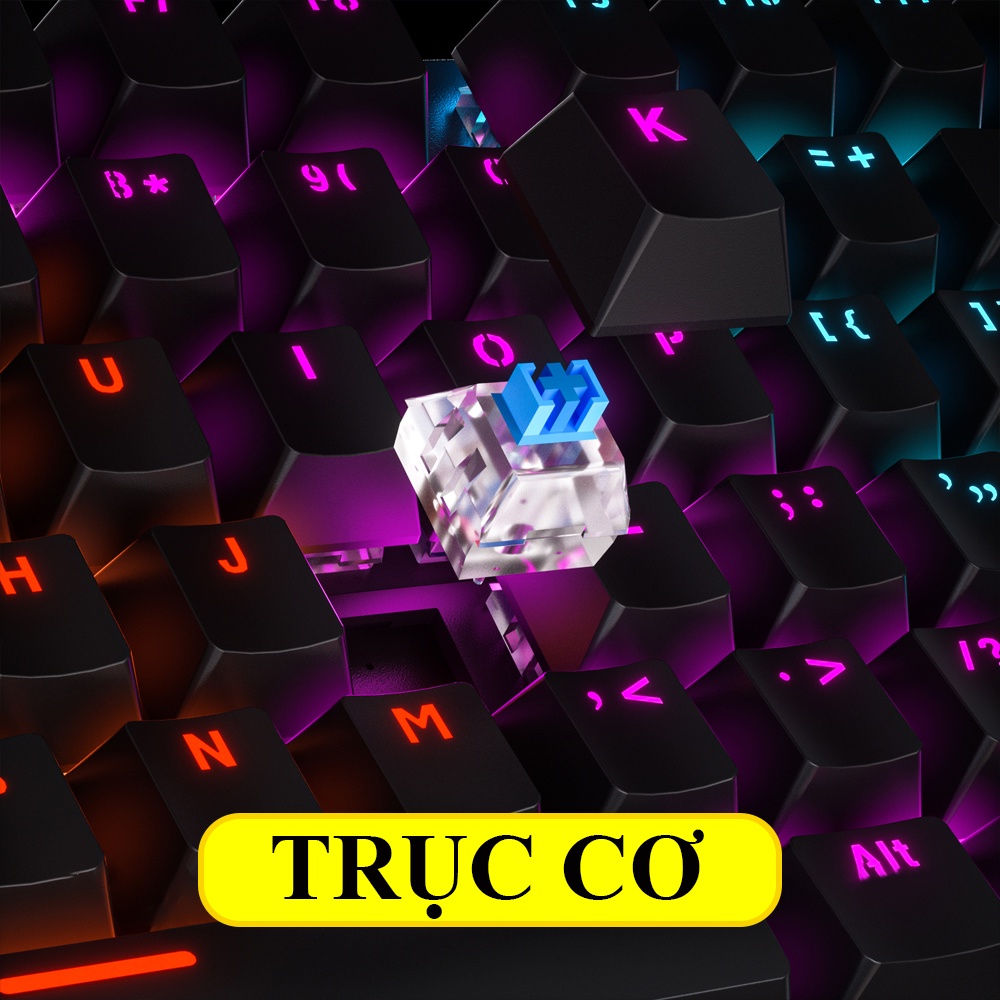 Bàn Phím Cơ POERMAX KA800 87 Phím Nhỏ Gọn Trục Cơ Blue Switch Led RGB