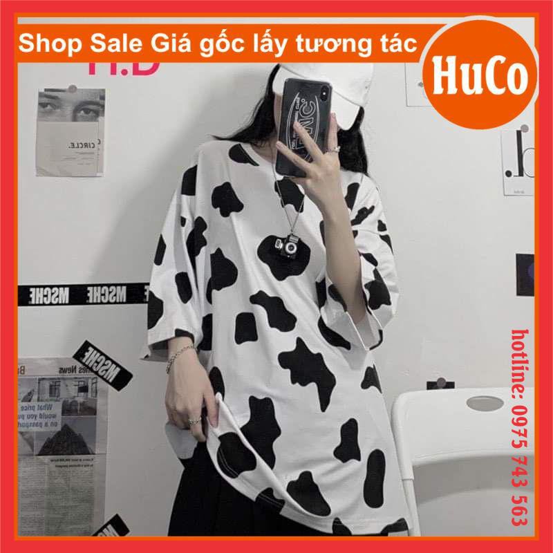 áo phông hè, áo thun bò sữa cực iu tay lỡ chất cotton mềm mát thời trang nam nữ form thụng unisex freesize dưới 70kg