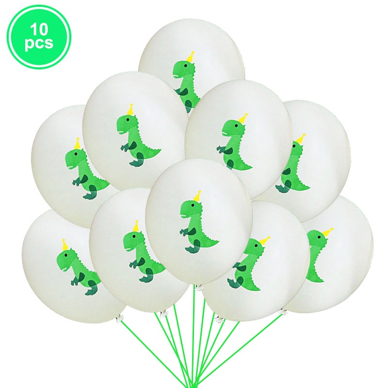 Set 10 bong bóng 12 inch hình khủng long dùng để trang trí tiệc