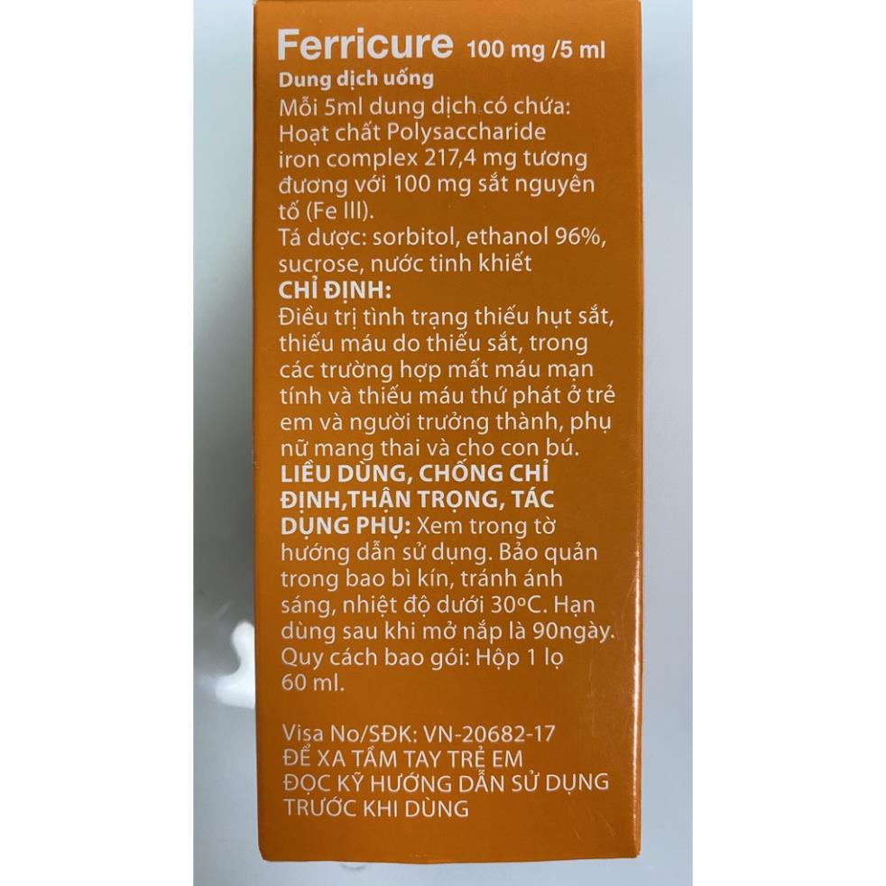 Siro Ferricure.Bổ Sung Sắt Nguyên Tố Cho Bé Từ Sơ Sinh Do Thiếu Máu