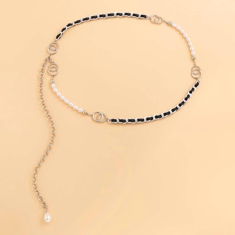 Thắt Lưng Bằng Da Phối Dây Xích Phối Tua Rua Phong Cách Punk Hiphop Thời Trang Cho Nữ