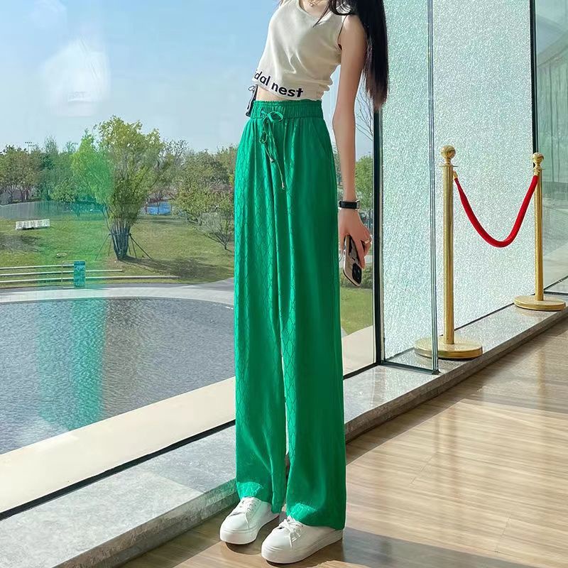 Quần Dài Lưng Cao Ống Rộng Phong Cách Hàn Quốc Cho Nữ