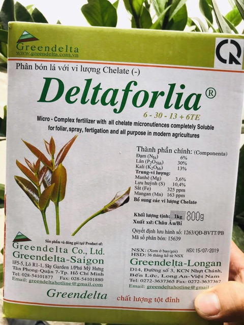 Phân bón lá chuyên dùng hoa hồng hoa lan  Deltaforlia 6-30-13+6TE (20g)