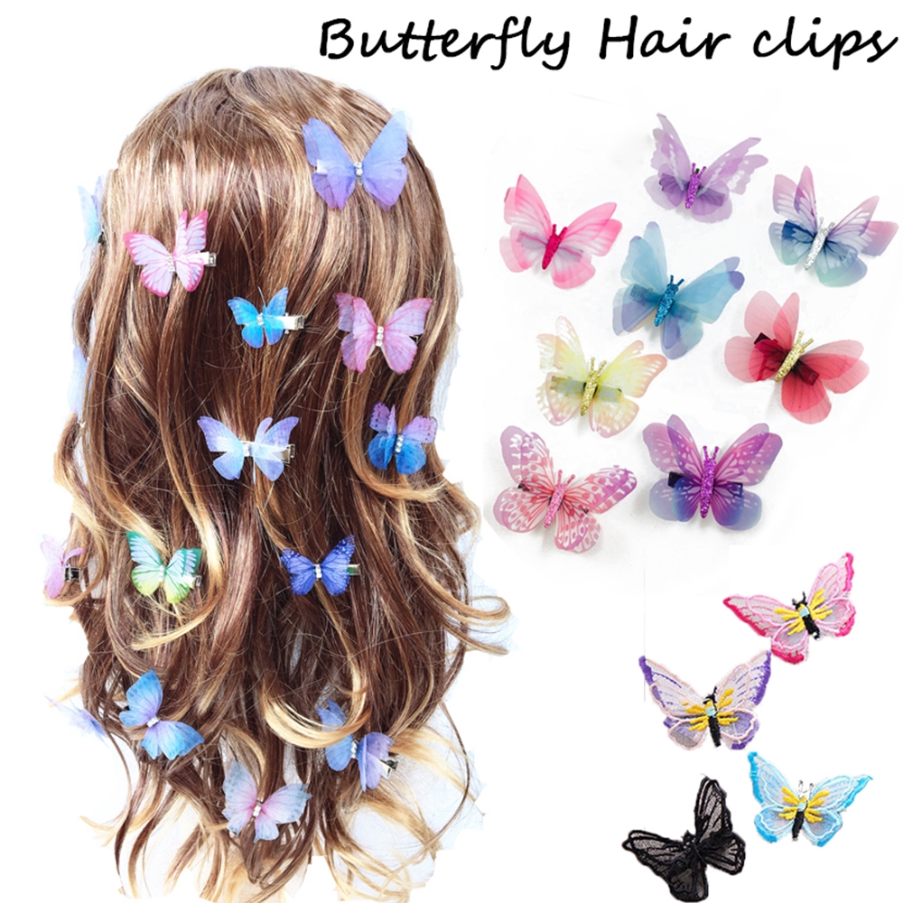 Kẹp Tóc Hình Bươm Bướm Nhiều Màu Cho Nữ