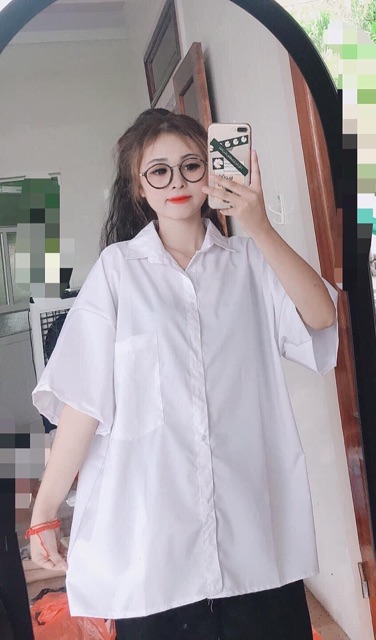 [HOT]ÁO SƠ MI TRẮNG CỘC, TAY LỠ CÓ TÚI/ KHÔNG TÚI ULZANG FREESIZE | BigBuy360 - bigbuy360.vn