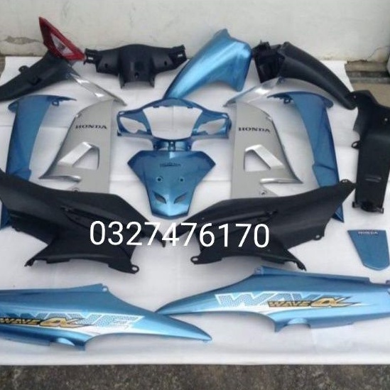Bộ nhựa dàn áo xe Wave A 2015 màu xanh zin honda