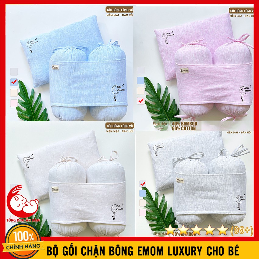 Bộ Gối Chặn Bông Cho Bé Sơ Sinh Em Bé Emom Luxury Cố Đinh Giúp Bé Ngủ Ngon - SP000872