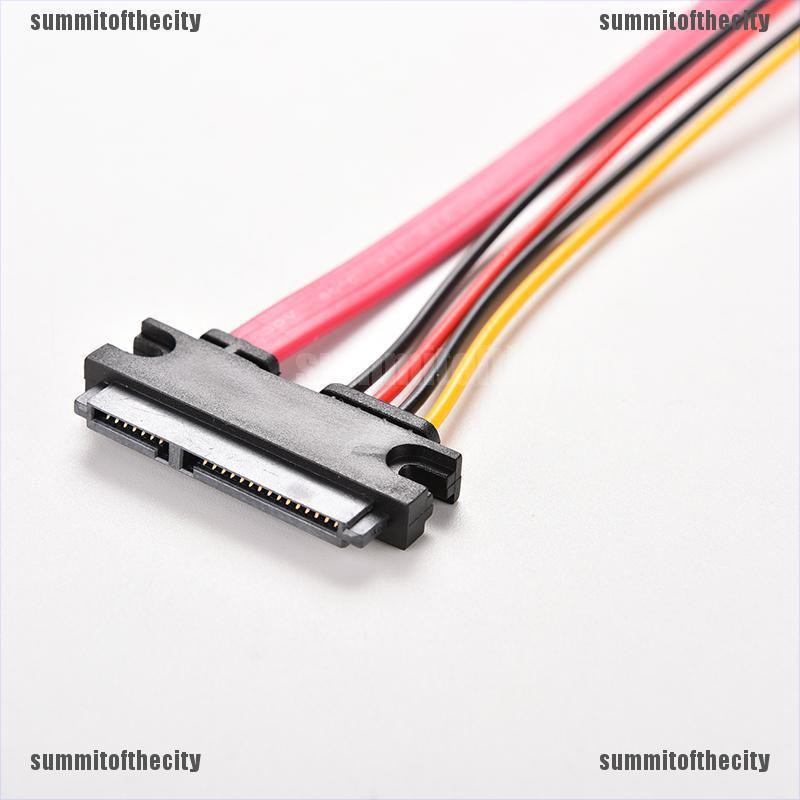 Dây Cáp Mở Rộng Kết Nối 12 Inch Male Sang Female 7 + 15 Pin SATA Data HDD