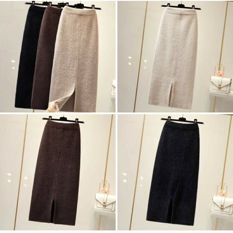 Chân váy len dài