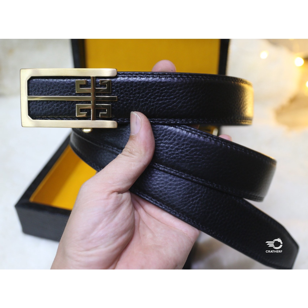 Dây nịt nam - Thắt lưng nam da thật cao cấp khóa tự động CRATHER MTA004GN