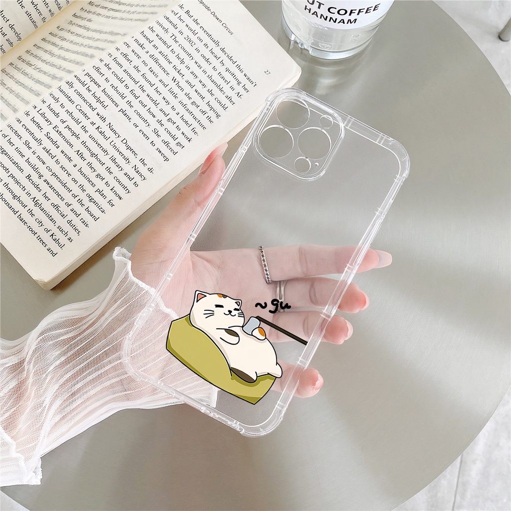 Ốp lưng iphone đôi mèo nghe điện thoại cho iphone 11 13 pro max 12 14 pro max plus mini x r s max 6 s 7 8 plus