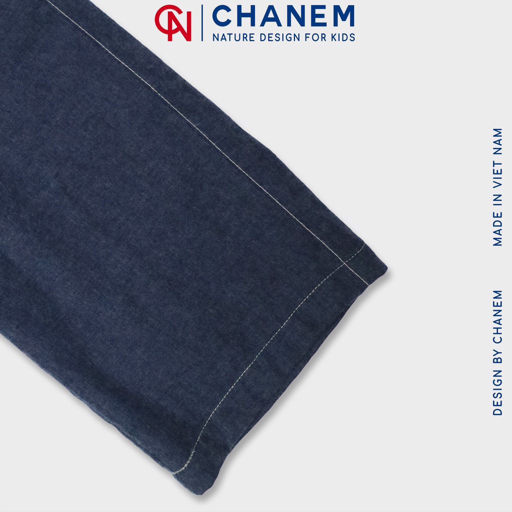 Bộ quần áo cho bé trai RAYLOTE CHANEM, áo cổ ve phối túi cá tính và quần dài ống rộng, chất liệu cotton mềm mại