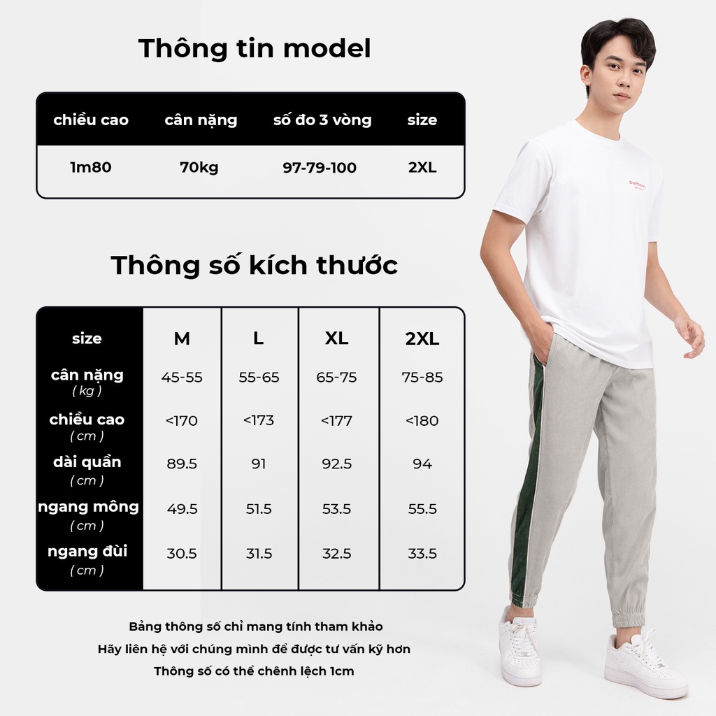 Quần Jogger nhung tăm phối sọc PATTERN PQ014