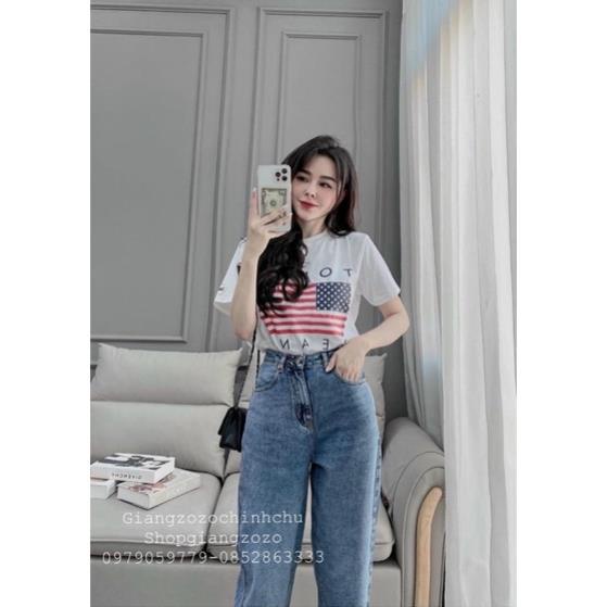 ÁO PULL TONY JEAN LÁ CỜ TRẮNG CỔ TRÒN NỮ