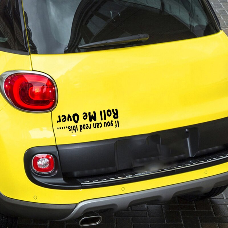 Miếng sticker &quot;If You Can Read This Roll Me Over&quot; dán trang trí ô tô chống thấm độc đáo 18cmx5.5cm