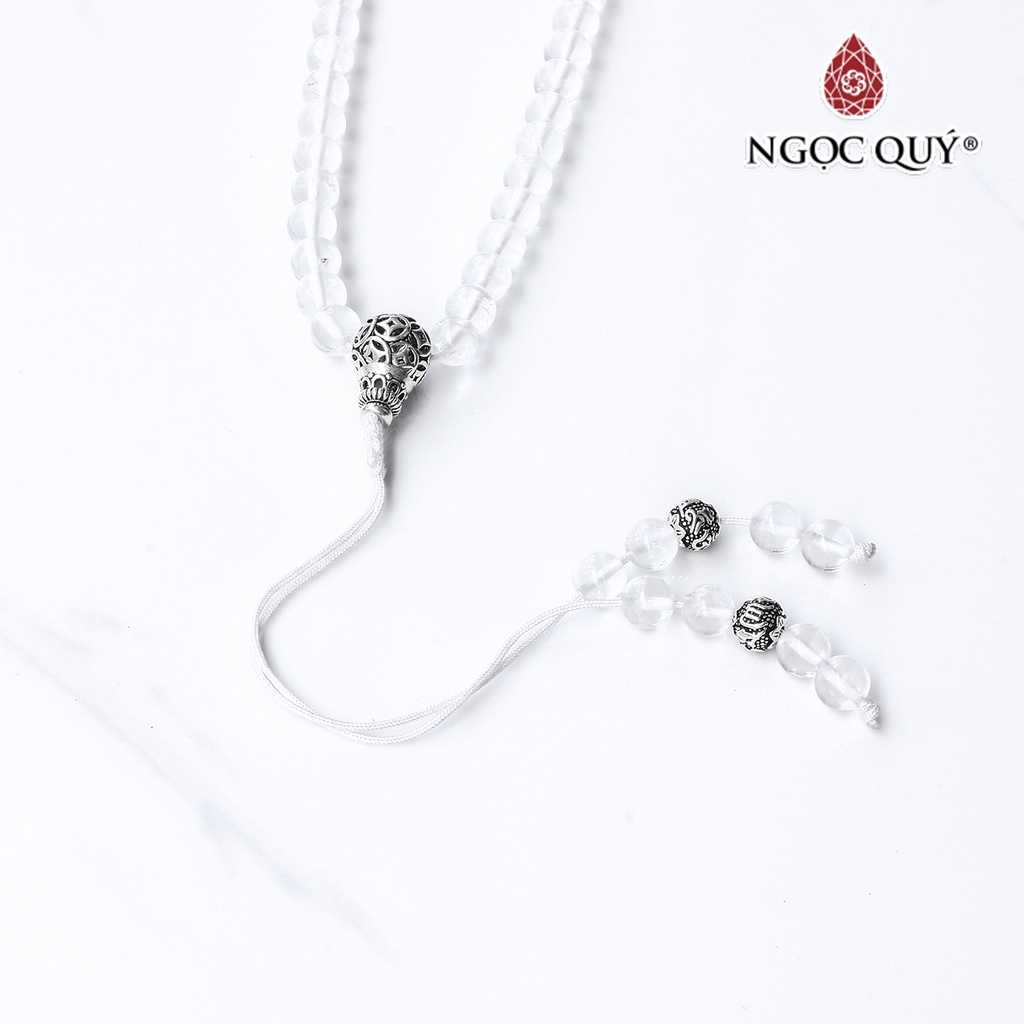 Vòng chuỗi 108 hạt thạch anh ưu linh trắng - Ngọc Quý