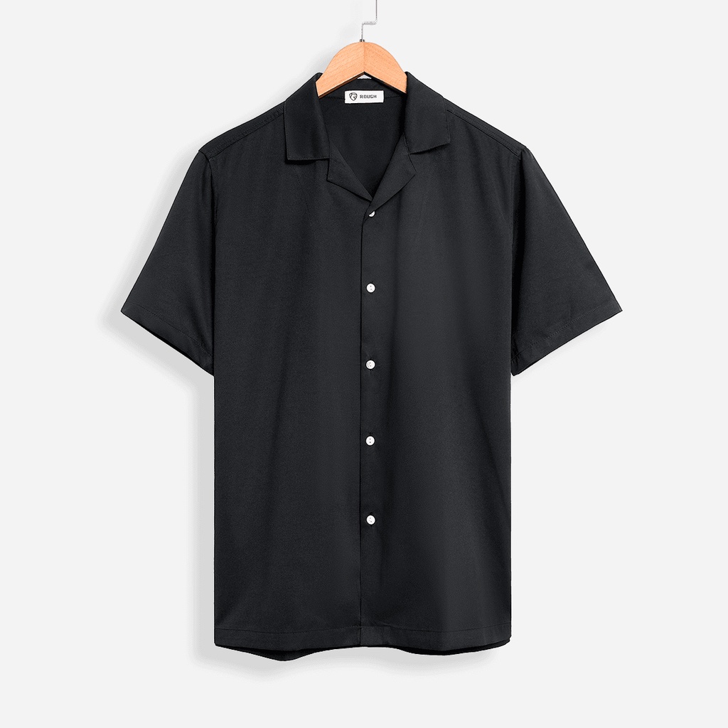 Áo sơ mi nam cộc tay ROUGH Cuban shirt 6 màu trơn