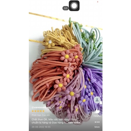 Set 100 dây buộc tóc hoa cúc nhí mix 5 màu