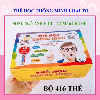 [Bộ 416] Thẻ Học Thông Minh Song Ngữ tiếng VIỆT - ANH Cho Bé loại to dày cứng, thẻ học 15/16/18 chủ đề glenn doman chuẩn