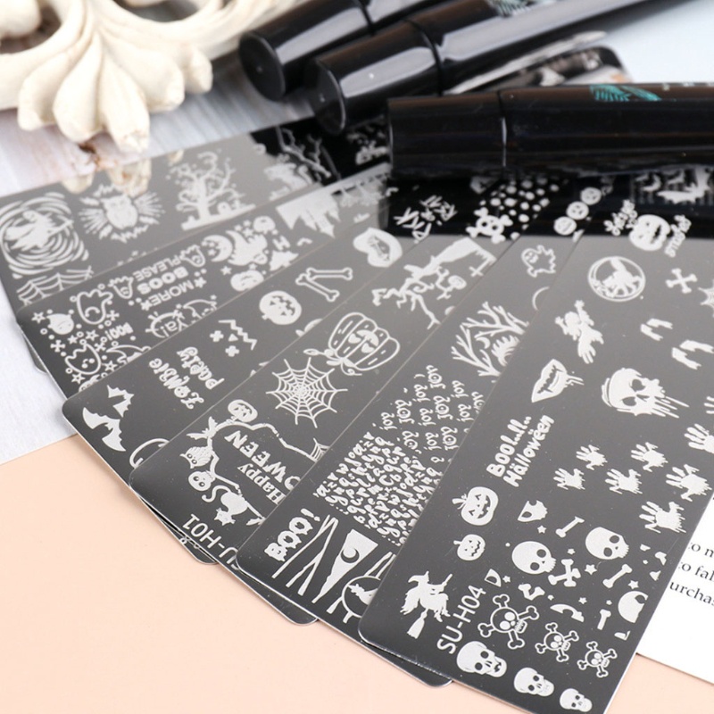 Youyo Phụ Kiện Trang Trí Móng Tay Acrylic Họa Tiết Halloween Đầu Lâu Nhện Cú Mèo