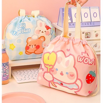 Túi Cách Nhiệt Đựng Hộp Cơm  Nhiều Mẫu Hoạt Hình Dễ Thương