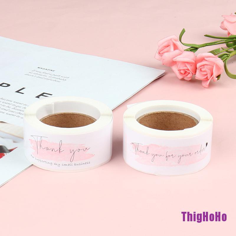 Cuộn 120 nhãn dán họa tiết Thank You For Your Order trang trí gói hàng độc đáo