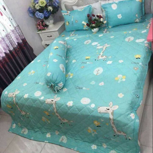 Combo sét chăn ga phủ, chăn phao trần bông