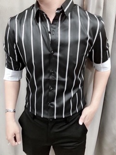 Sơmi lụa sọc
