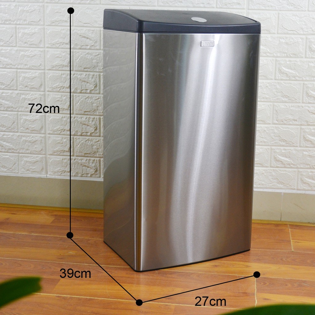 Thùng rác inox nhấn nút vuông lớn Fitis Mega STL2 -40 lít