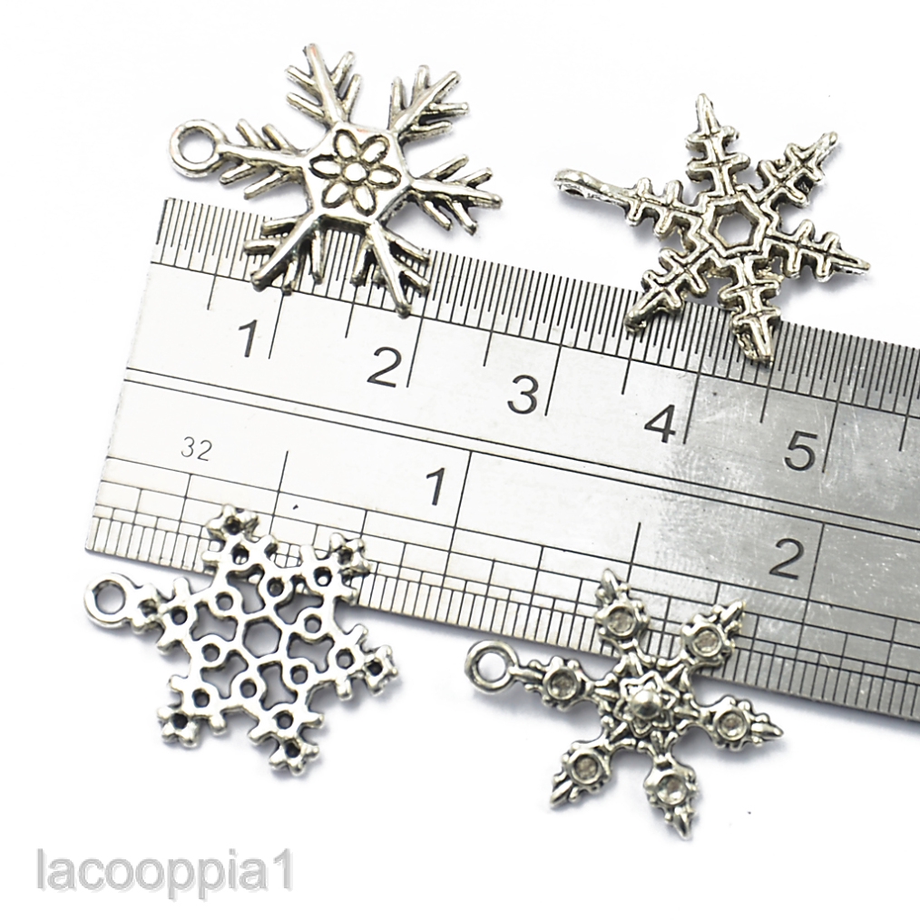 Set 20 mặt hình bông tuyết mạ bạc các loại dành cho làm đồ trang sức thủ công