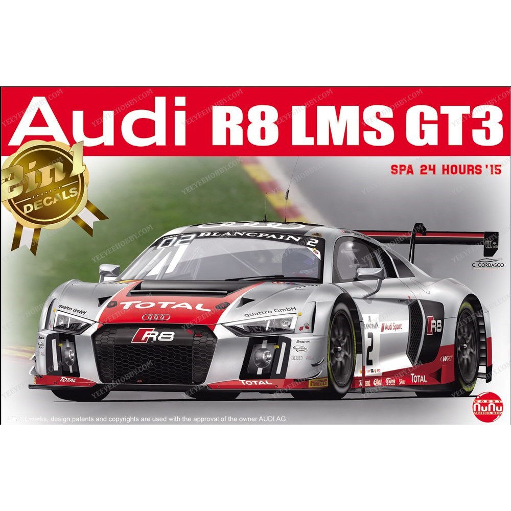 [YEEYEE] MÔ HÌNH LẮP RÁP PLATZ - 1/24 RACING SERIES AUDI R8 LMS GT3