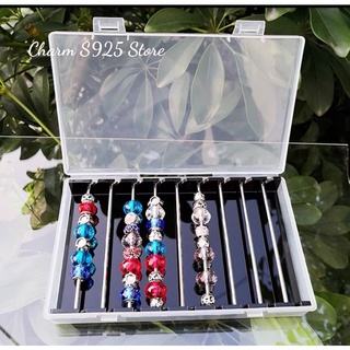 Combo bộ hộp đựng trang sức charm pan trollbeads + cây xỏ charm cao cấp