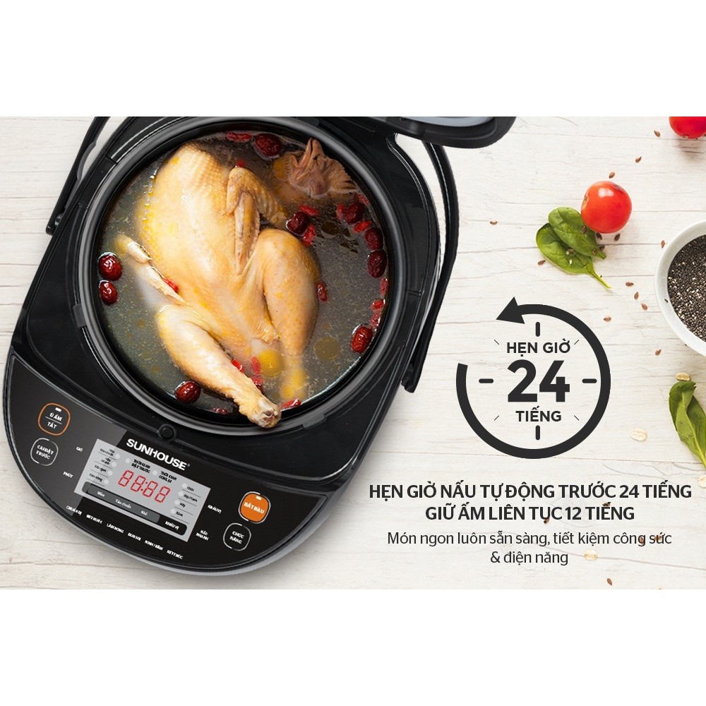 Nồi cơm điện tử 1.8 lít sunhouse shd8907b | Sử dụng cho 6 người ăn | BigBuy360 - bigbuy360.vn