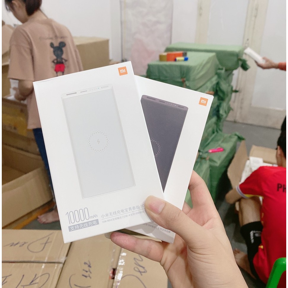 Sạc dự phòng xiaomi 10000mAh không dây kết hợp 1 cổng usb, tích hợp sạc nhanh QC3.0, Bảo hành 1 đổi 1 6 tháng