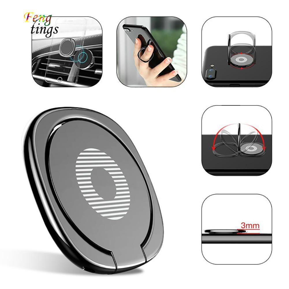 Khoen giá đỡ điện thoại xoay 360 độ hỗ trợ nam châm gắn xe hơi cao cấp