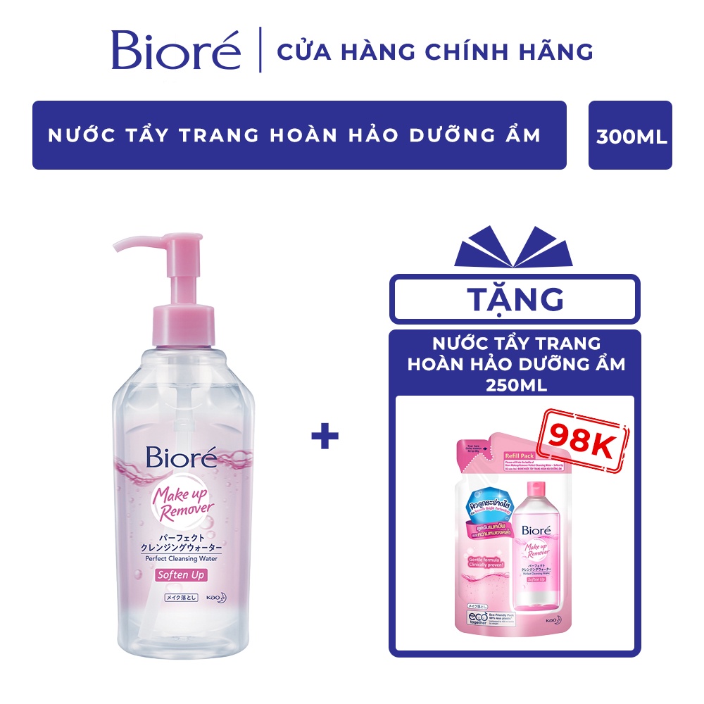 Bioré Nước Tẩy Trang Hoàn Hảo – Dưỡng Ẩm 300ml Tặng Túi Refill 250ml