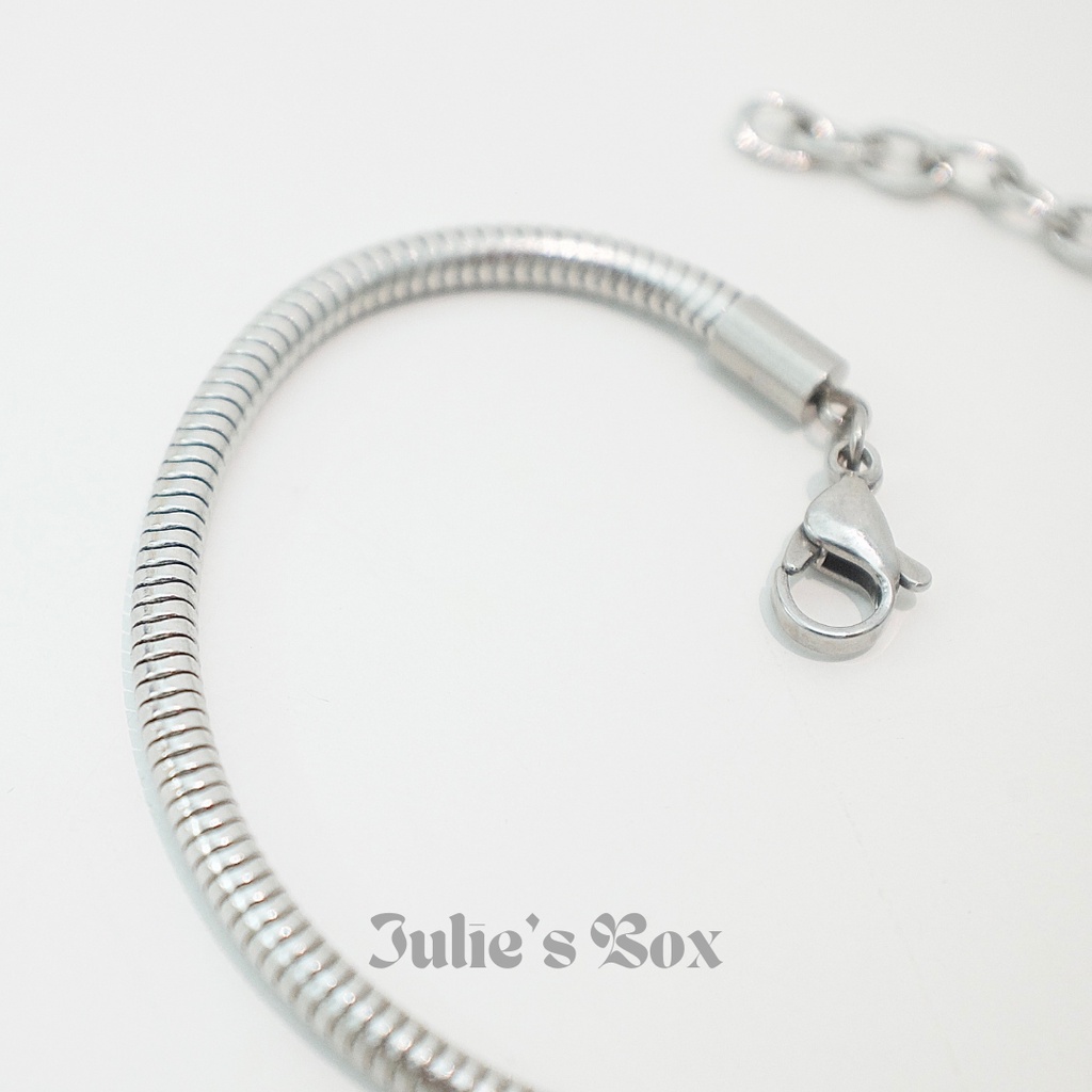Vòng Tay Titan Unisex Xích Liền Basic Không Đen Không Hoen Gỉ Không Phai Màu Không Ngứa Bền julies box 66 bracelet