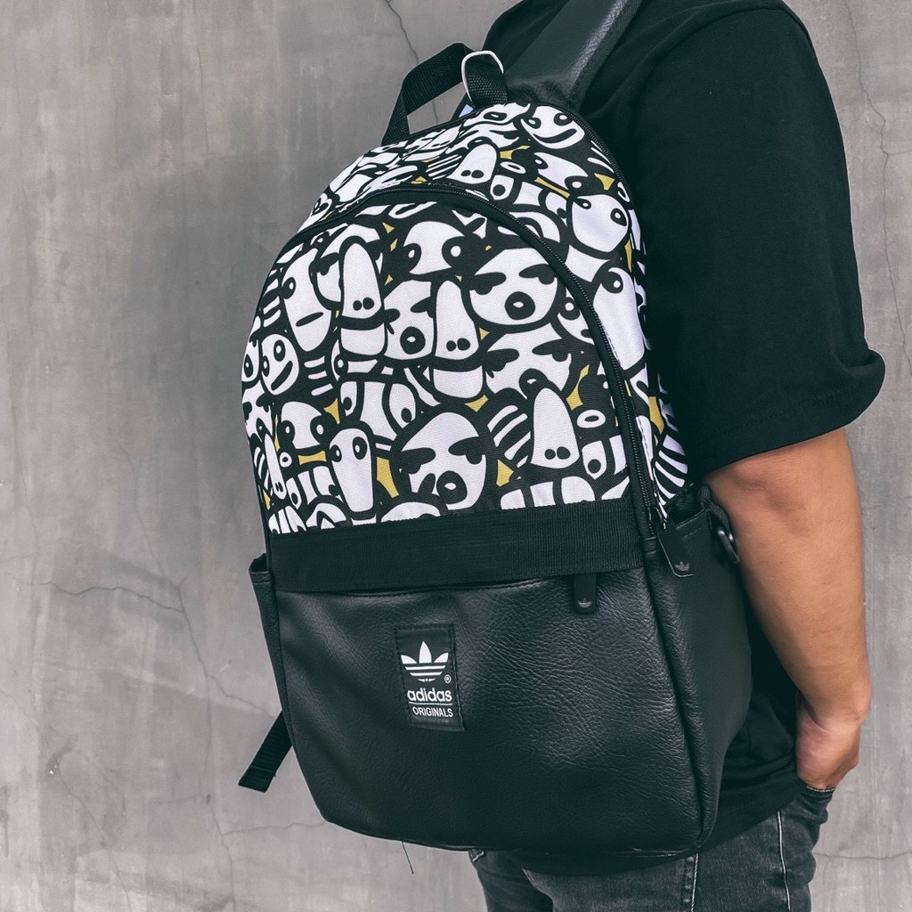 [NGHIỆN TÚI GIÁ GỐC + VIDEO THẬT] Balo Adidas Originals Clover Panda Backpack - Mẫu 6 | HÀNG XUẤT DƯ XỊN/ GIÁ RẺ NHẤT