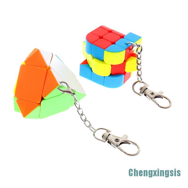 Móc Khóa Hình Khối Rubik Thép Không Gỉ