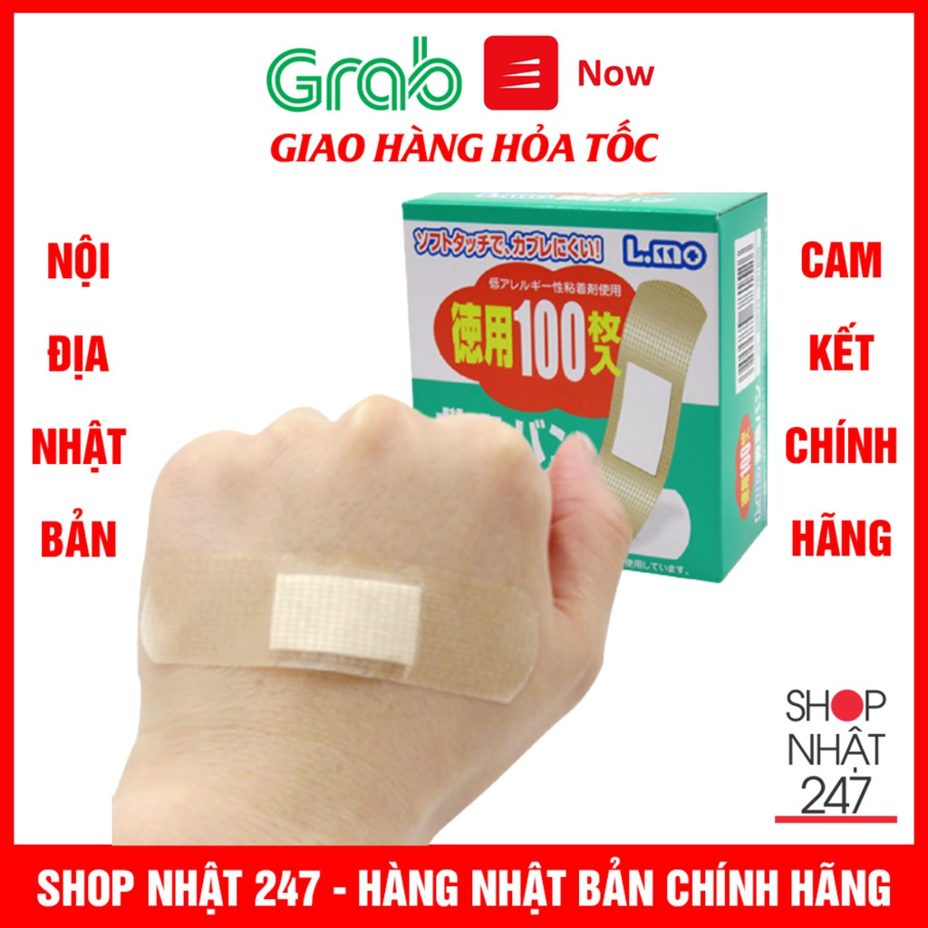 Băng cá nhân Urgo hộp 100 miếng dán vết thương Nội địa Nhật Bản