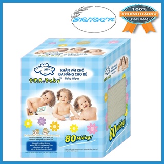 Khăn Vải Khô Đa Năng Cho Bé Oma Baby ( 1 Hộp/ 80 miếng)