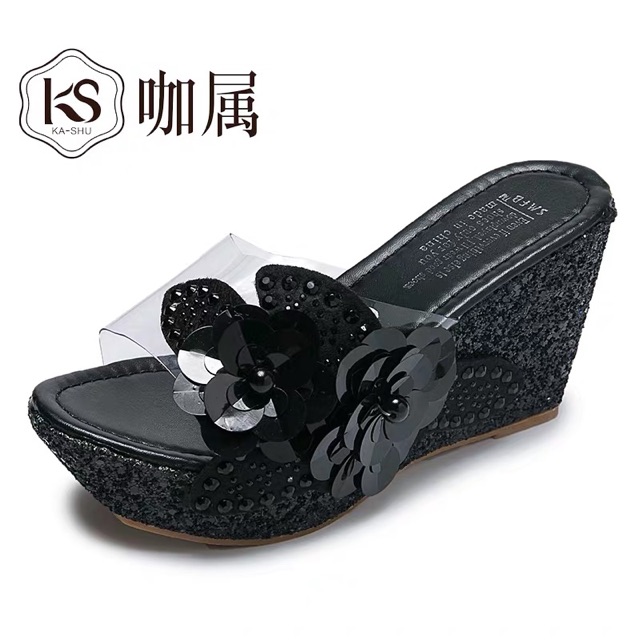 Dép đế xuồng nữ đính kim tuyến